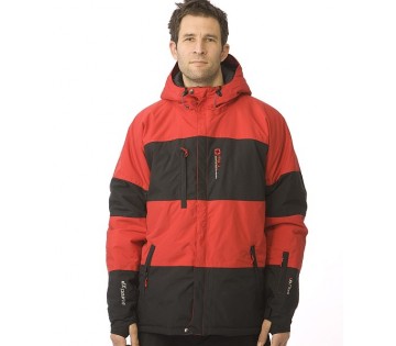 Pánská zimní bunda Hardline pruhy  red / black